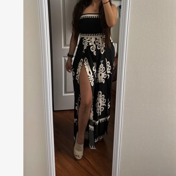 Boho print Smocked Wide Leg Jumpsuit